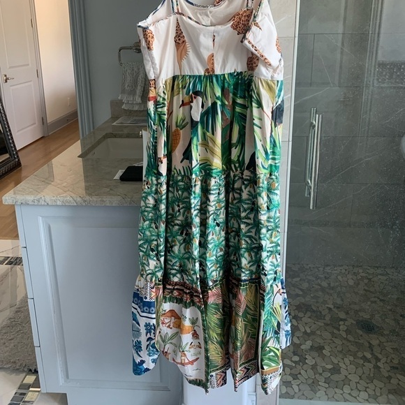 FARM RIO Mixed Prints Bow Sleeveless Midi Dress - Picture 13 of 15